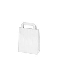 Papírová taška bílá 18 + 8 x 22 cm (50 ks)