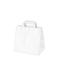 Papírová taška bílá 26 + 17 x 25 cm (50 ks)