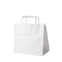Papírová taška bílá 26 + 17 x 25 cm (50 ks)