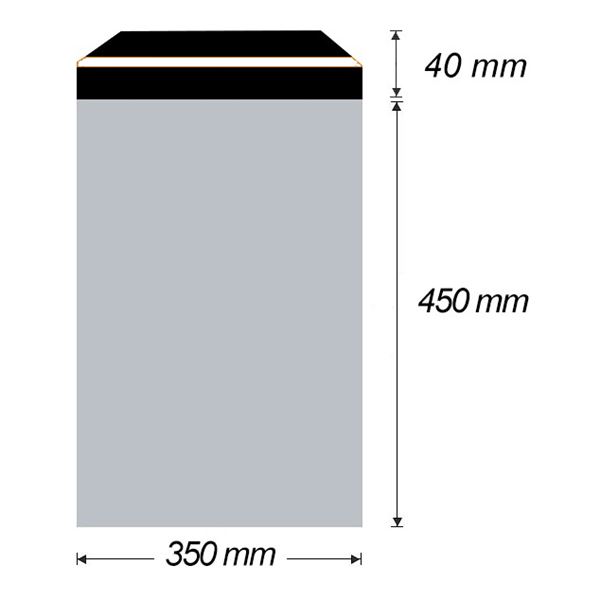 Plastová obálka samolepicí 350 x 450 mm + 40 mm x 0,06 mm (50 ks)