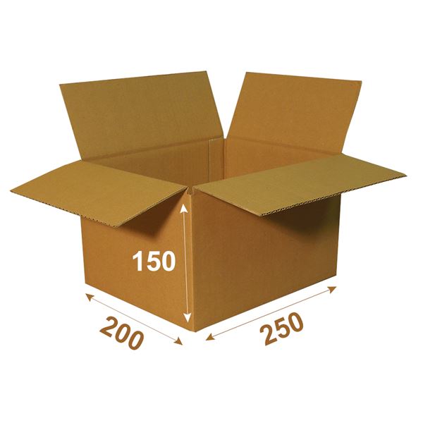 Krabice papírová klopová 3VVL 250 x 200 x 150 mm
