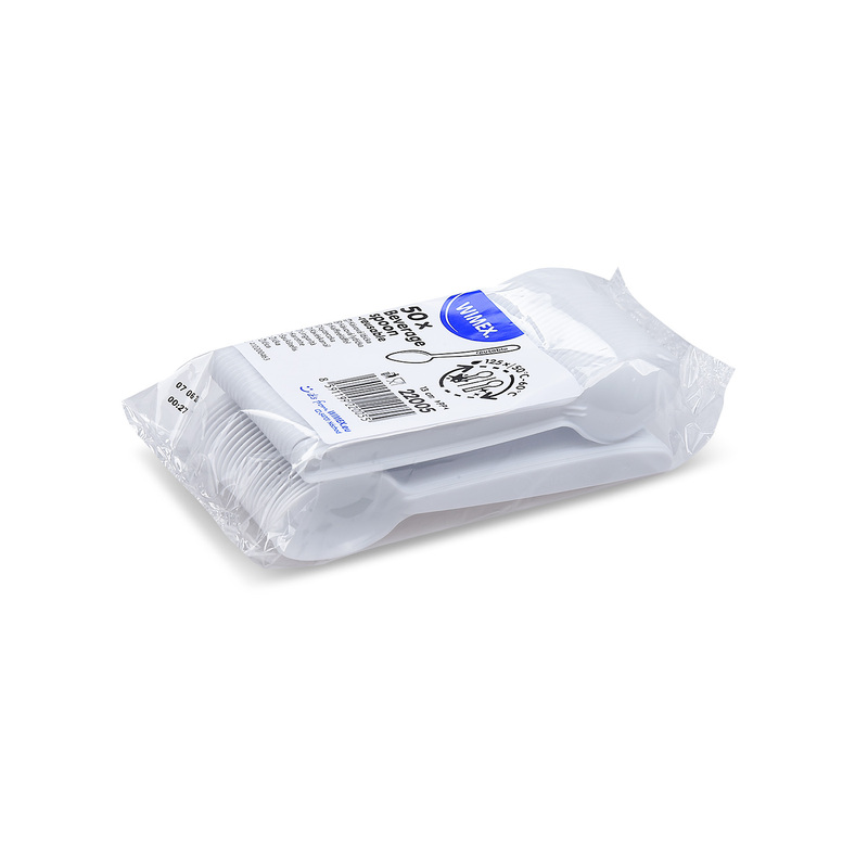Kávová lžička (PP) opakovaně použitelná bílá 13 cm (50 ks)