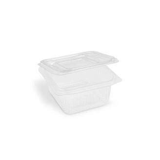 Miska (rPET) hranatá s víčkem 500ml - průhledná (50 ks)