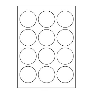 Samolepicí bílé etikety, průměr 60 mm, A4 (100 ks)