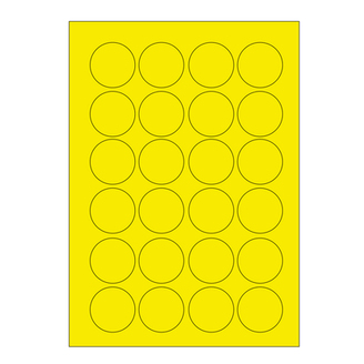 Samolepicí etikety, průměr 40 mm, A4 - reflexní žluté (100 ks)