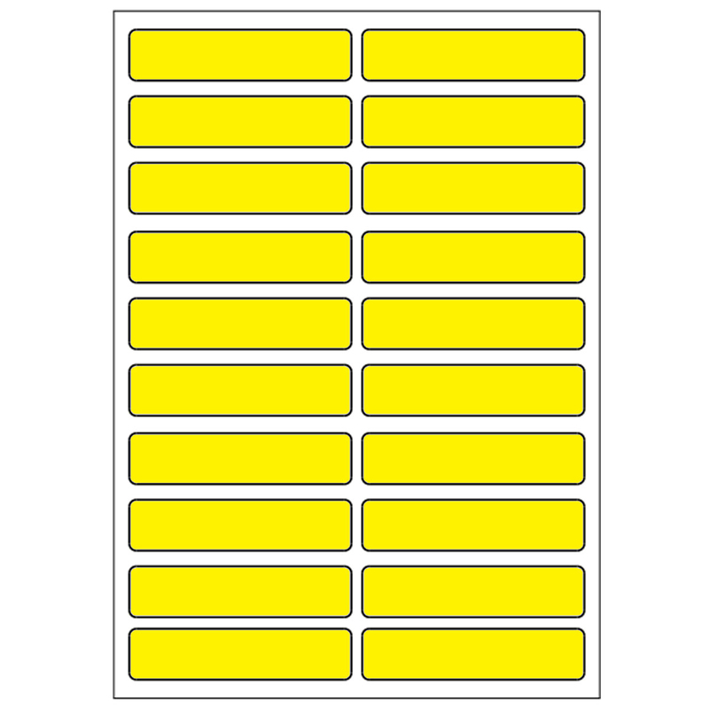 Samolepicí etikety 48 x 11 mm, A6 (10 ks) reflexní žluté