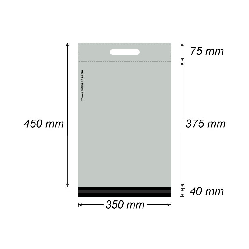 Plastová obálka - zasílací taška 350 x 450 mm + 45 mm x 0,05 mm (1 ks)