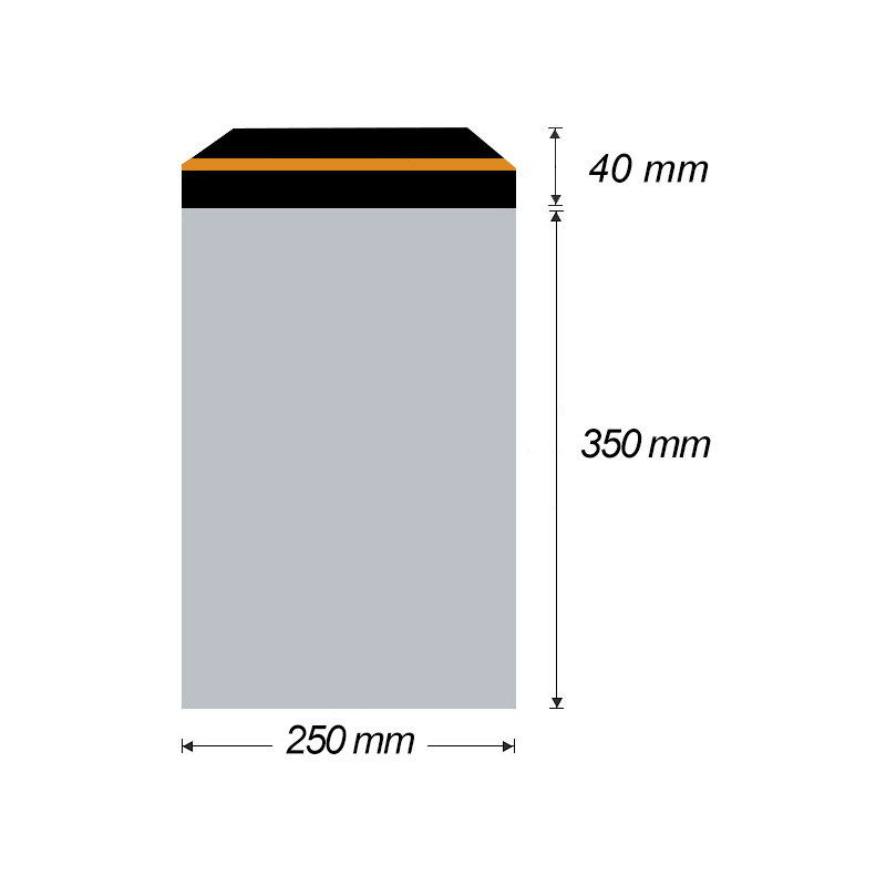 Plastová obálka samolepicí 250 x 350 mm + 40 mm x 0,06 mm (50 ks)