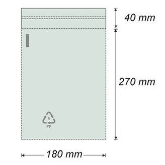 Sáček polypropylenový se samolepicí klopou 180 x 270 mm (100 ks) - transparentní