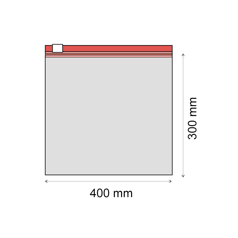 ZIP sáček s jezdcem LDPE 400 x 300 mm (50 ks/bal) - 70 um