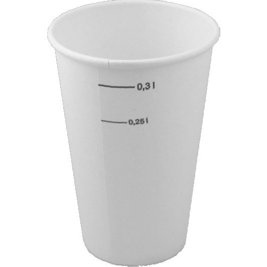 Papírový kelímek bílý - objem 0.33 l (50 ks)