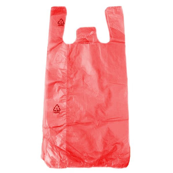 Mikrotenová taška nosnost 4 kg - červená (100 ks)