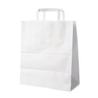 Papírová taška bílá 32 + 16 x 39 cm (50 ks)