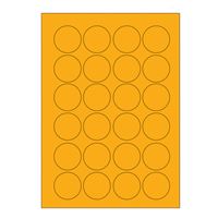 Samolepicí etikety, průměr 40 mm, A4 - reflexní oranžové (100 ks)
