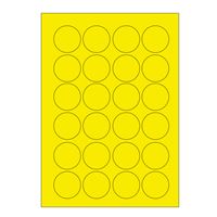 Samolepicí etikety, průměr 40 mm, A4 - reflexní žluté (100 ks)