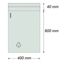 Sáček polypropylenový se samolepicí klopou 400 x 600 + 40 mm (100 ks) - transparentní