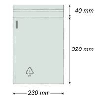 Sáček polypropylenový se samolepicí klopou 230 x 320 mm (100 ks) - transparentní