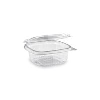 Miska (rPET) hranatá s víčkem 250 ml - průhledná (50 ks)