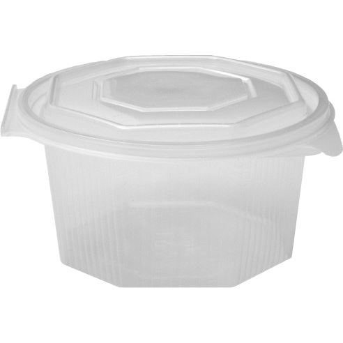 Miska osmiboká s víčkem 1000 ml - průhledná (50 ks)