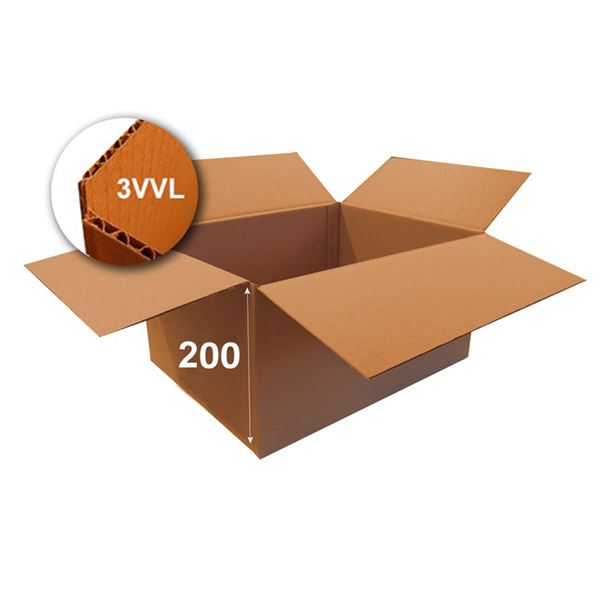 Krabice papírová klopová 3VVL 600 x 400 x 200 mm