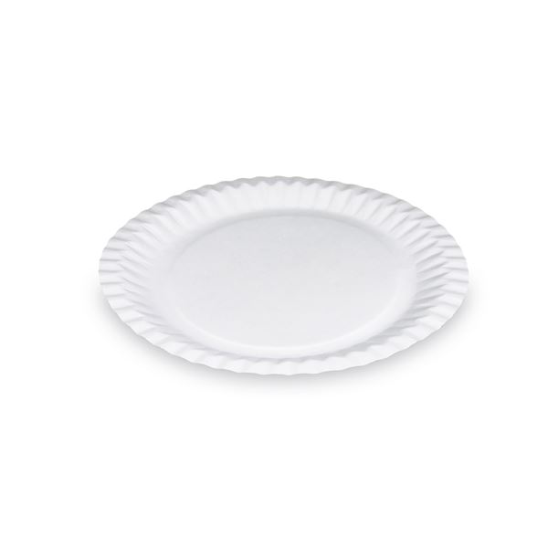 Papírový talíř mělký průměr 23 cm - bílý (100 ks)