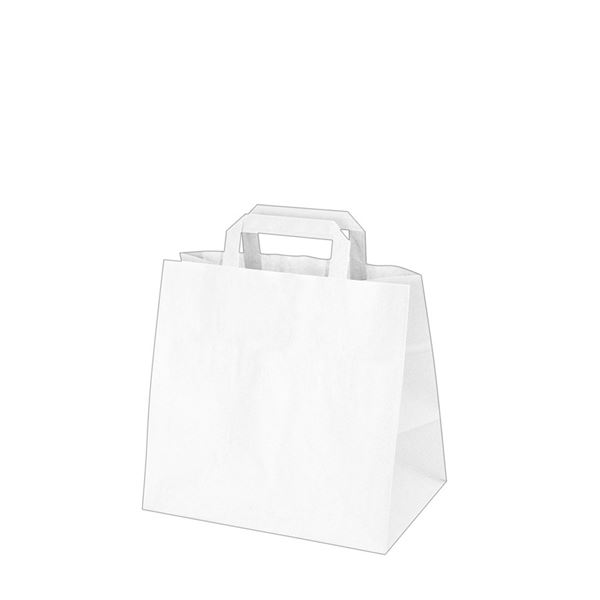 Papírová taška bílá 26+17 x 25 cm [50 ks]
