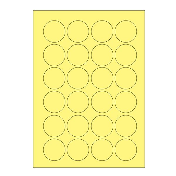 Samolepicí etikety, průměr 40 mm, A4 - žluté (100 ks)