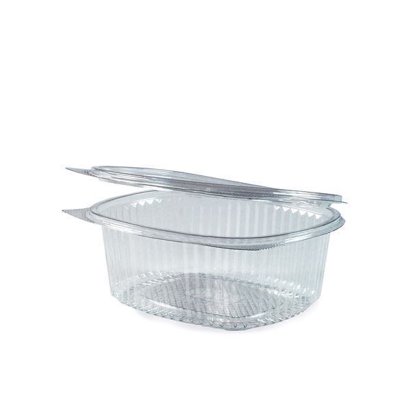 Miska oválná s víčkem 750 ml - průhledná (50 ks)