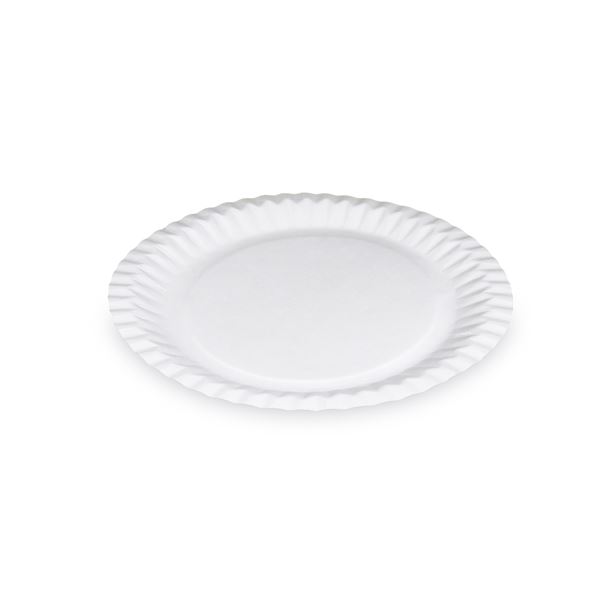 Papírový talíř mělký průměr 23 cm - bílý (15 ks)