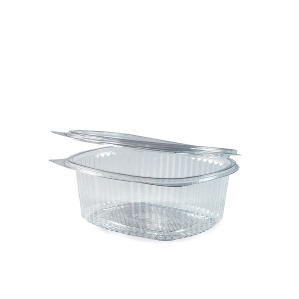 Miska oválná s víčkem 500 ml - průhledná (50 ks)
