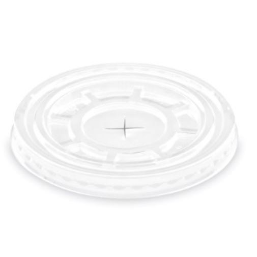 Víčko s křížovým otvorem pro plastové kelímky průměru 78 mm - bílé (50 ks)