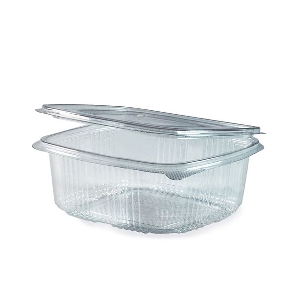 Miska hranatá s víčkem 1000 ml - průhledná (50 ks)