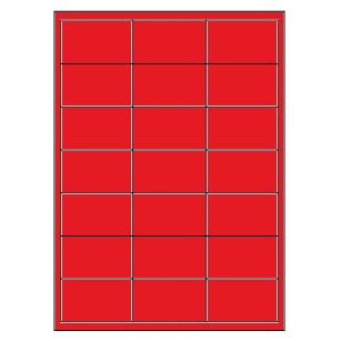 Samolepicí etikety 66 x 40 mm, A4 - reflexní červené (100 ks)