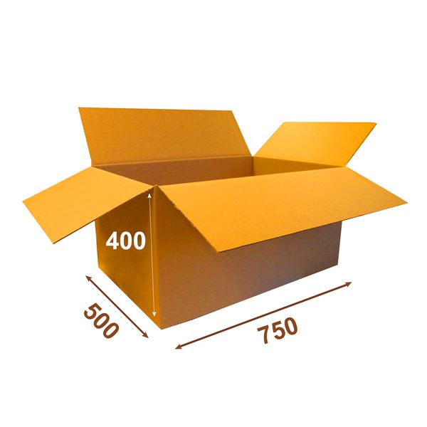 Krabice papírová klopová 3VVL 750 x 500 x 400 mm