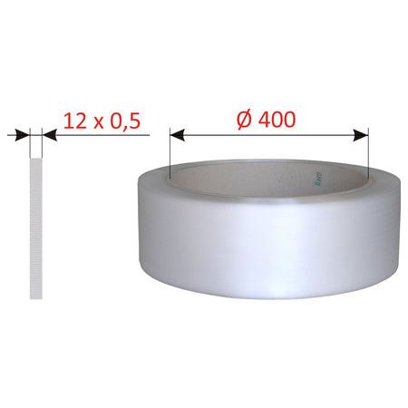 Vázací páska GRANOFLEX PP 12/0.50 mm, D400, 3000 m - bílá