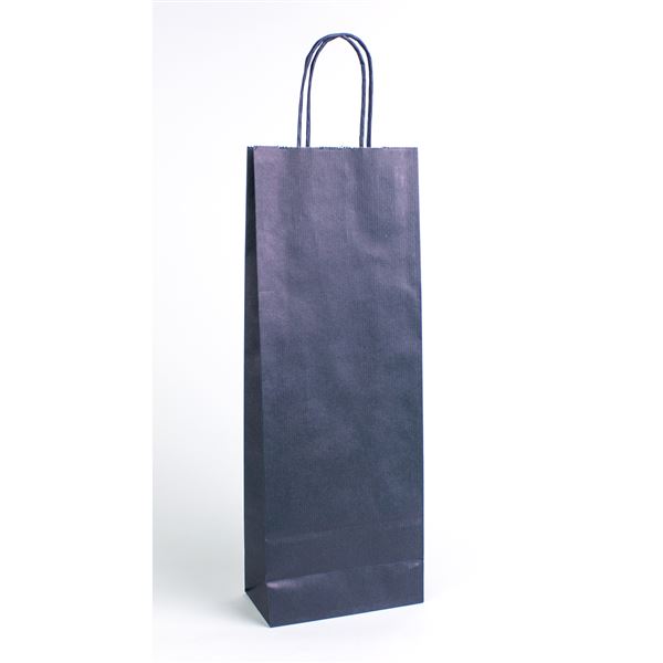 Dárková taška papírová VINOLA modrá - 14 x 8 x 39 cm