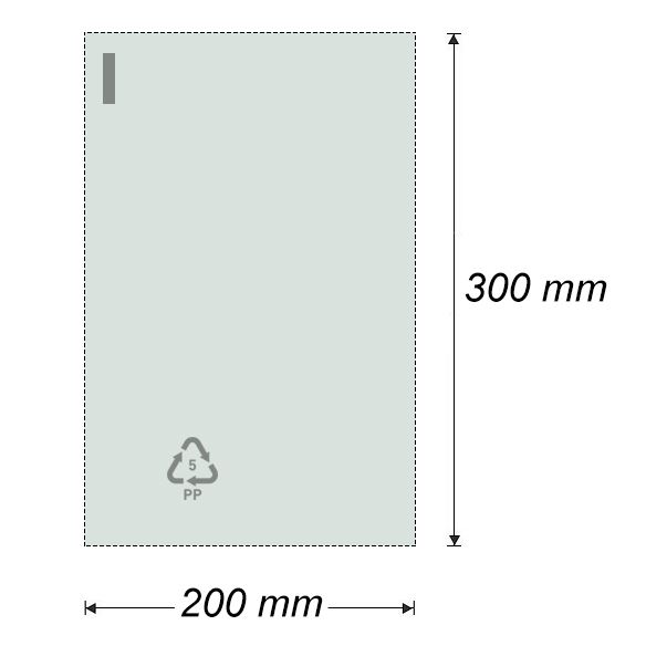 Sáček polyprop. plochý 200 x 300 mm (200 ks)