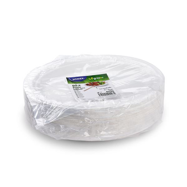 Plastový talíř oválný BIO cukrová třtina (50 ks) - bílý