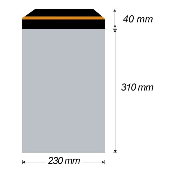 Plastová obálka samolepicí 230 x 310 mm + 40 mm x 0,06 mm (50 ks)