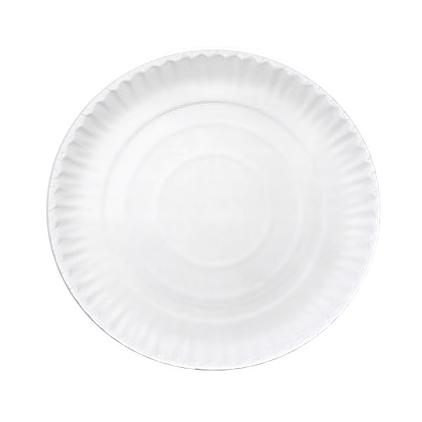 Papírový talíř hluboký průměr 34 cm - bílý (50 ks)