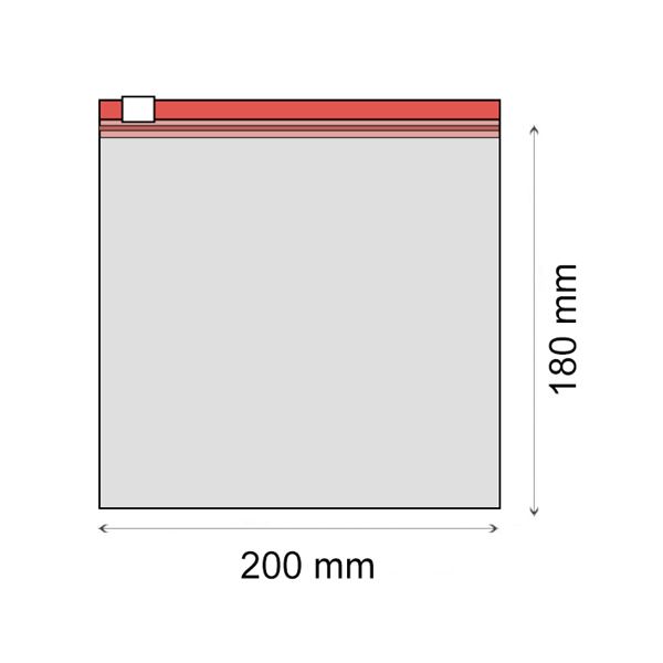 ZIP sáček s jezdcem LDPE 200 x 180 mm (50 ks/bal) - 70 um
