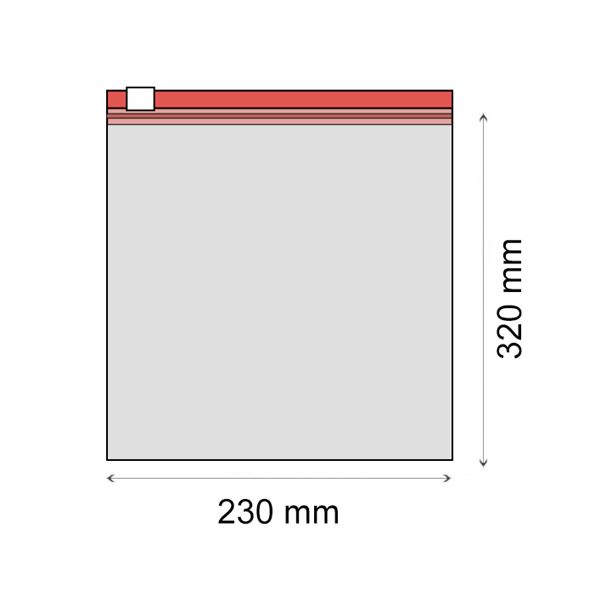 ZIP sáček s jezdcem LDPE 230 x 320 mm (50 ks/bal) - 70 um