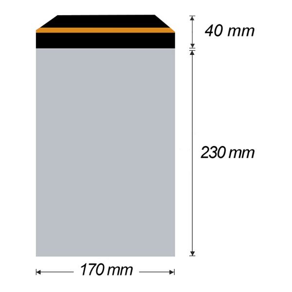 Plastová obálka samolepicí 170 x 230 mm + 40 mm x 0,06 mm (50 ks)