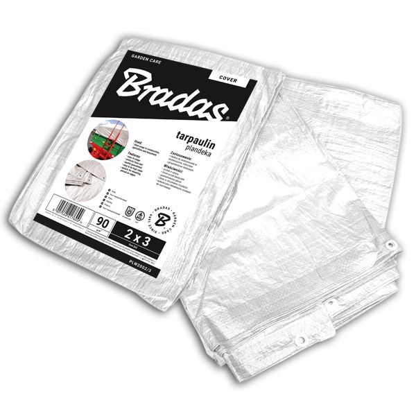 Krycí plachta s oky 2 x 3 m - ZESÍLENÁ 90 g, bílá
