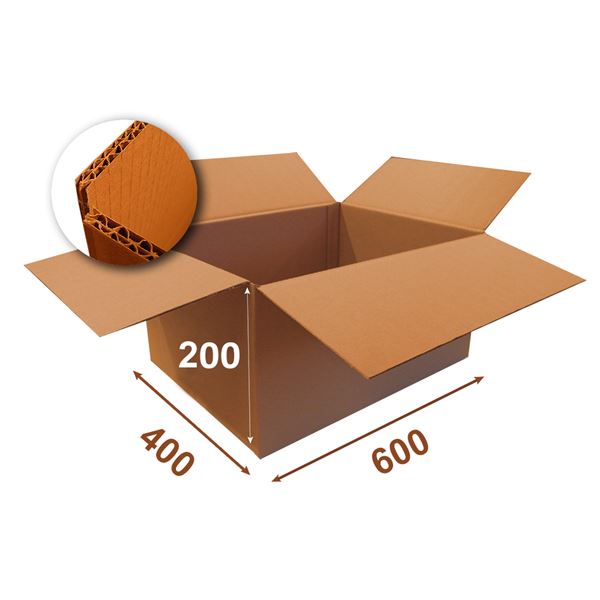 Krabice papírová klopová 5VVL 600 x 400 x 200 mm