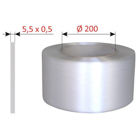 Vázací páska GRANOFLEX PP 5,5/0.50 mm, D200, 5000 m - bílá
