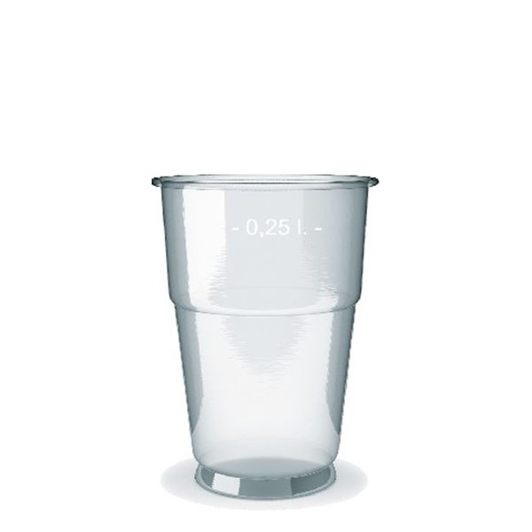 Plastový kelímek PP 0,25 l (50 ks) - transparentní