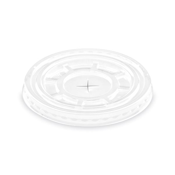 Víčko s křížovým otvorem pro plastové kelímky průměru 95 mm - bílé (50 ks)