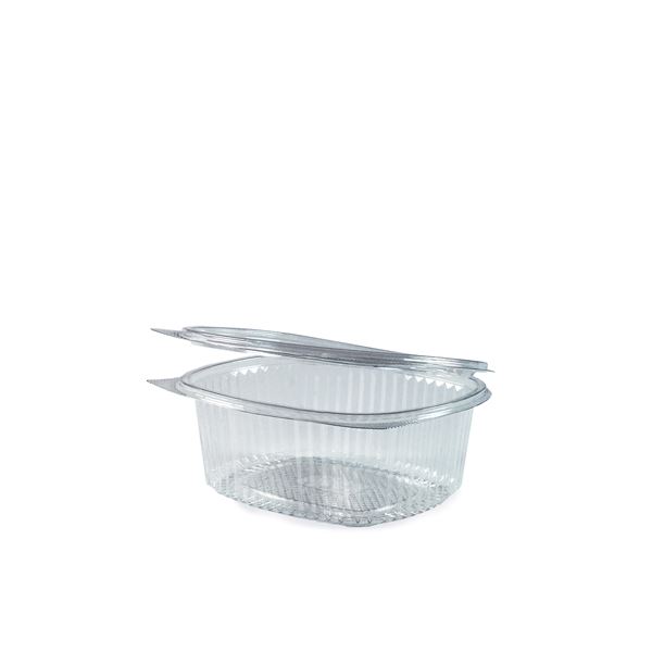 Miska oválná s víčkem 250 ml (PET) - průhledná (50 ks)