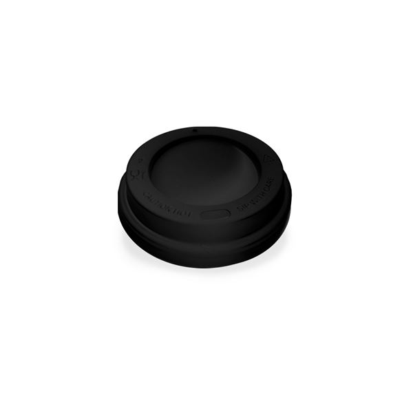 Víčko vypouklé pro papírové kelímky průměru 80 mm - černé (100 ks)